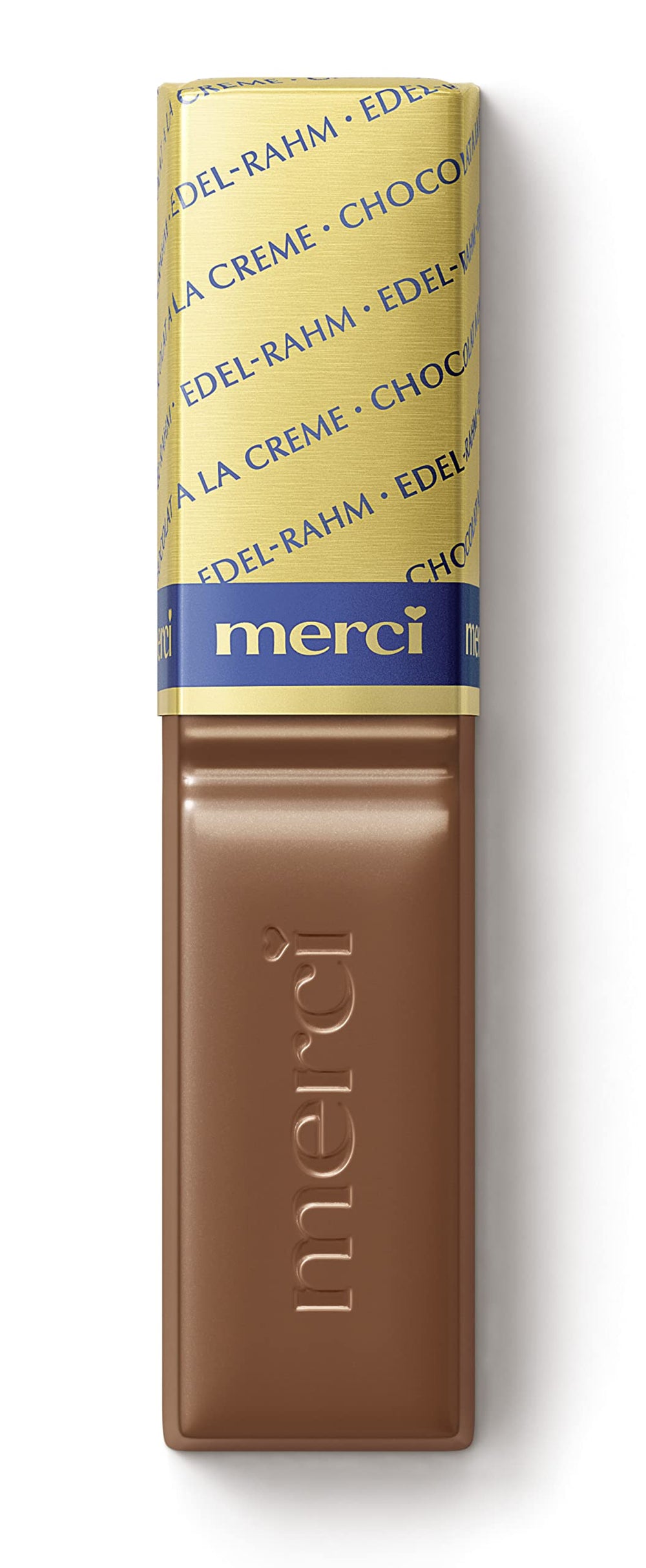 Merci milk chocolate closeup showing glossy finish and smooth texture