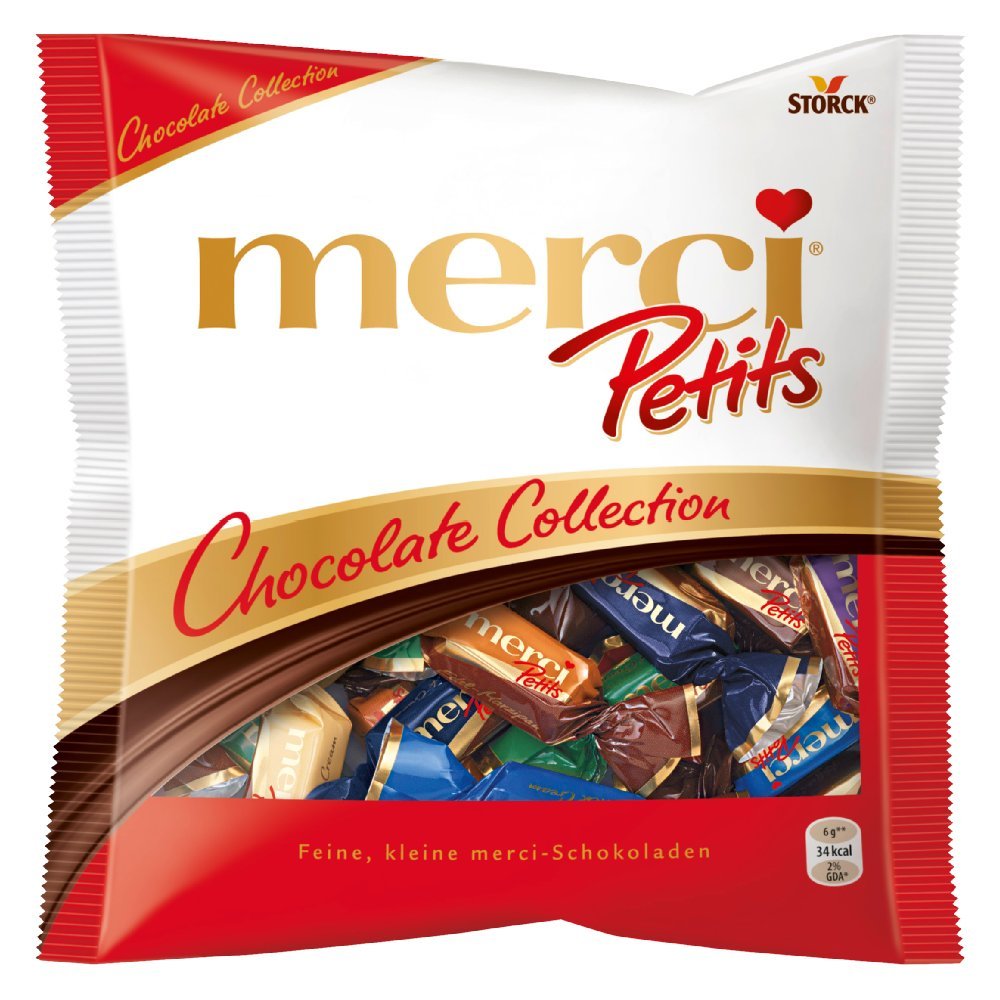 Merci Petits chocolate collection box with assorted flavors for gifting or indulgence.
