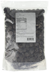 Merckens dark cocoa coating wafers in a 5 lb bag for smooth candy coatings
