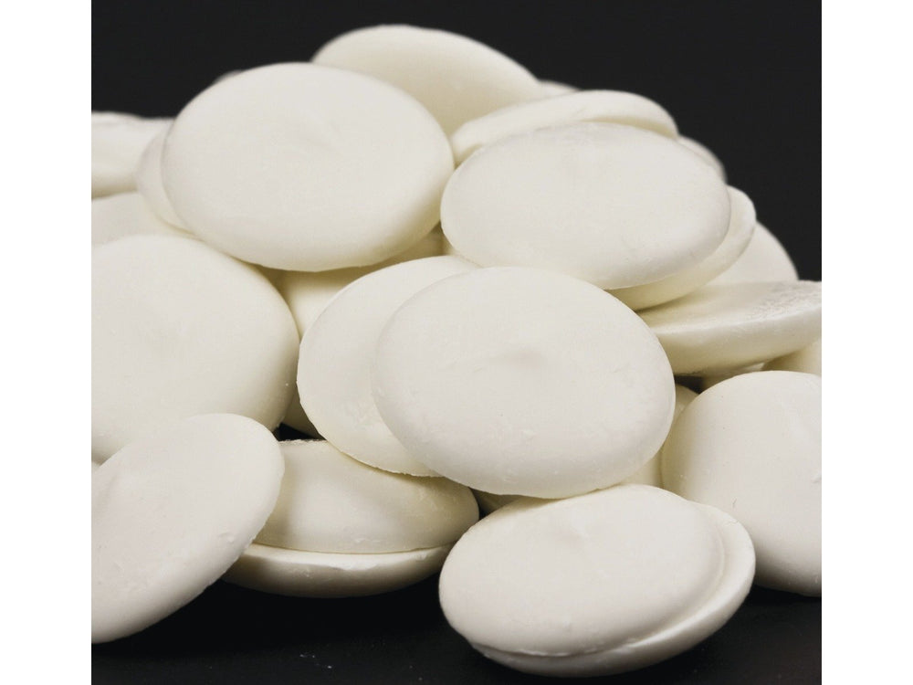 Merckens Super White coating wafers bag for smooth candy coating.