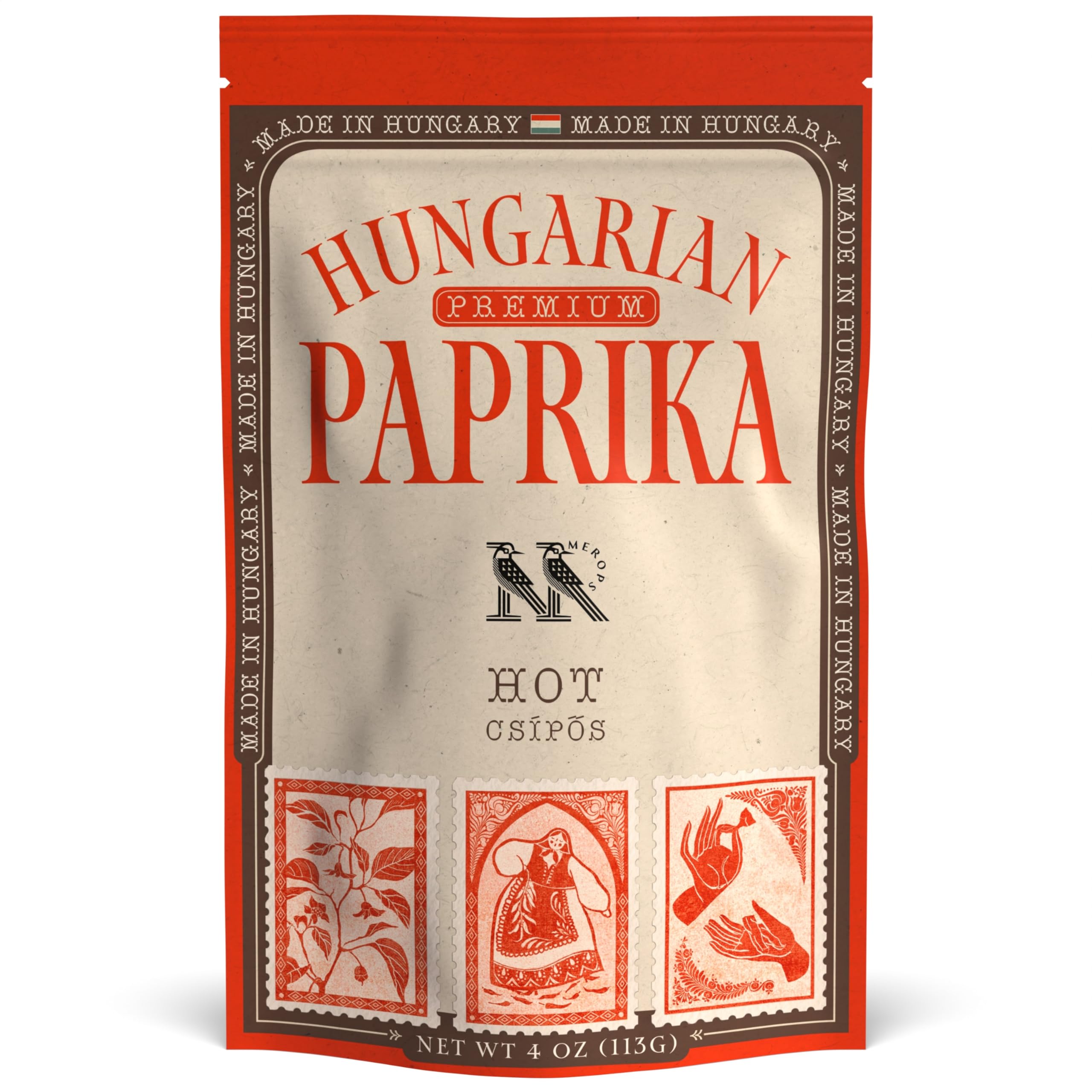 MEROPS Premium Hot Paprika Powder jar showing vibrant color for rich seasonings
