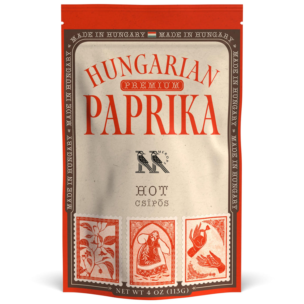 MEROPS Premium Hot Paprika Powder jar showing vibrant color for rich seasonings