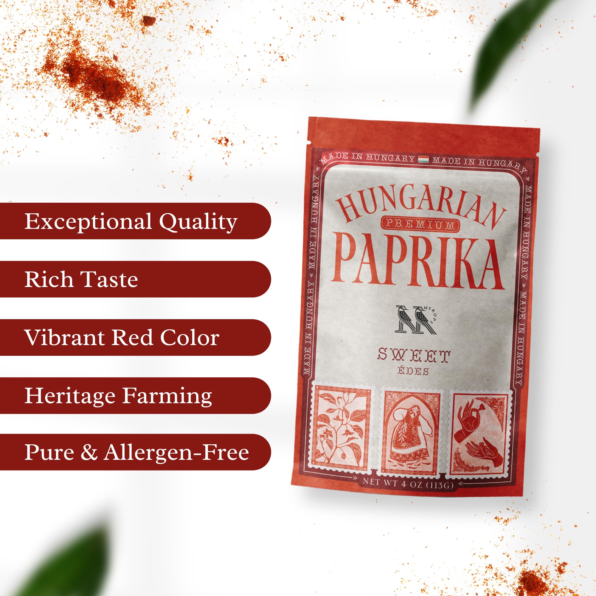 MEROPS Premium Sweet Hungarian Paprika Powder sealed bag preserves aroma and freshness