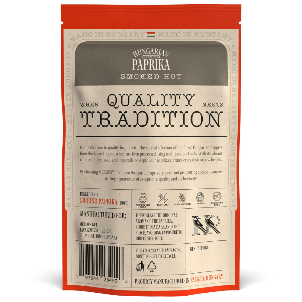 MEROPS Szeged origin peppers provide authentic aroma for rich, smoky dishes.