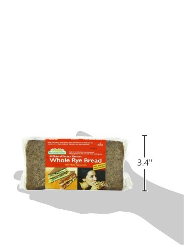 Rustic loaf on board, Mestemacher Whole Rye Bread ready for everyday meals.