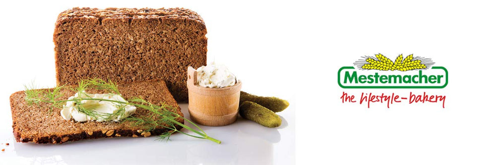 Mestemacher Organic Sunflower Seed Bread foil wrap—keeps freshness during storage.