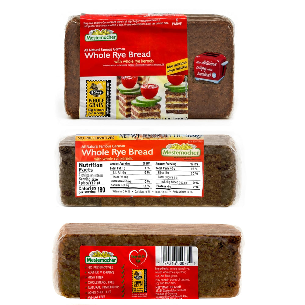 Pumpernickel bread slices from Mestemacher for sandwiches