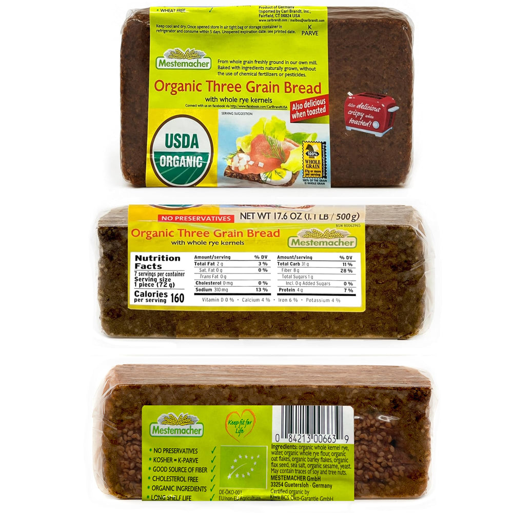 Whole Rye bread slices from Mestemacher for toasts