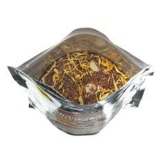 Metropolitan Tea rooibos ingredients show calendula petals and almond pieces for a nuanced blend.