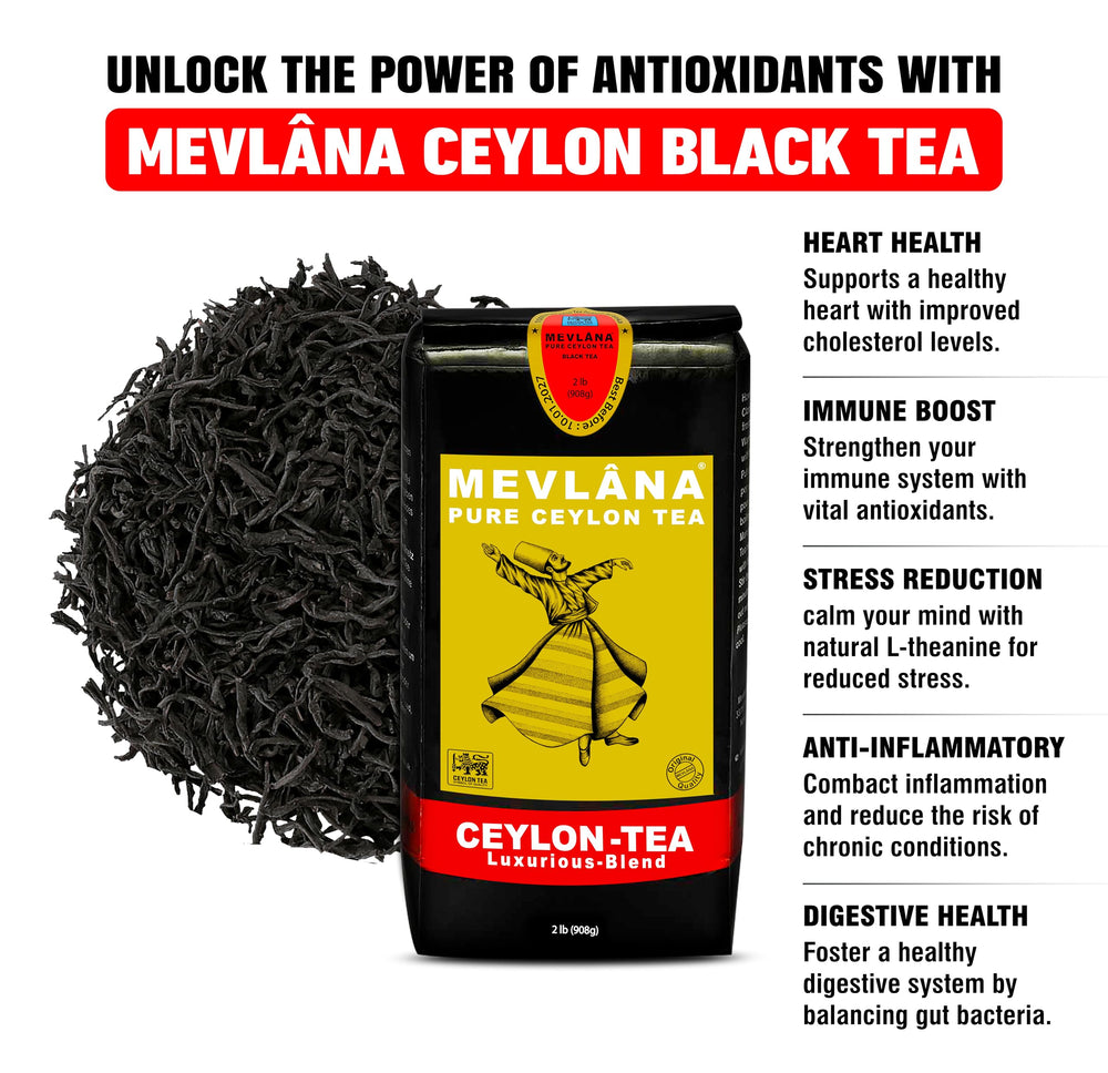 Mevlana Ceylon black tea brewed cup highlighting strong flavor