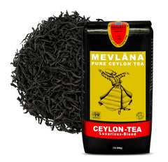 Mevlana Pure Ceylon Black Tea leaves in a bulk 2 lb pack for rich brew