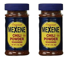 Mexene Chili Powder Seasoning two-pack packaging, ideal for quick chili and taco seasoning.