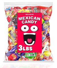 Mexgrim 3lb Mexican candy mix, a colorful assortment for parties and gifting.