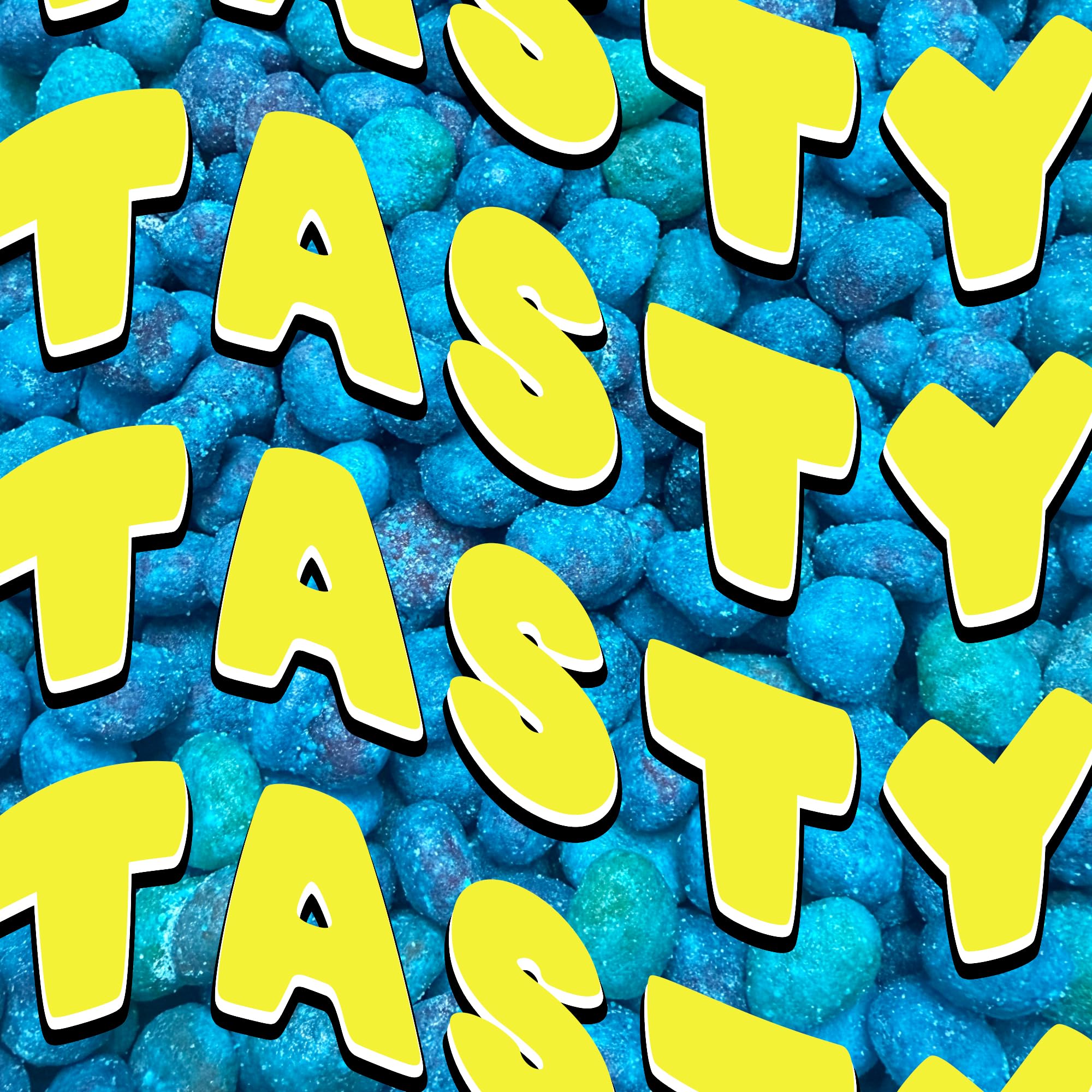 Mexgrim Blue Raspberry Sour Gushers close-up—bold blue candy with sour twist.