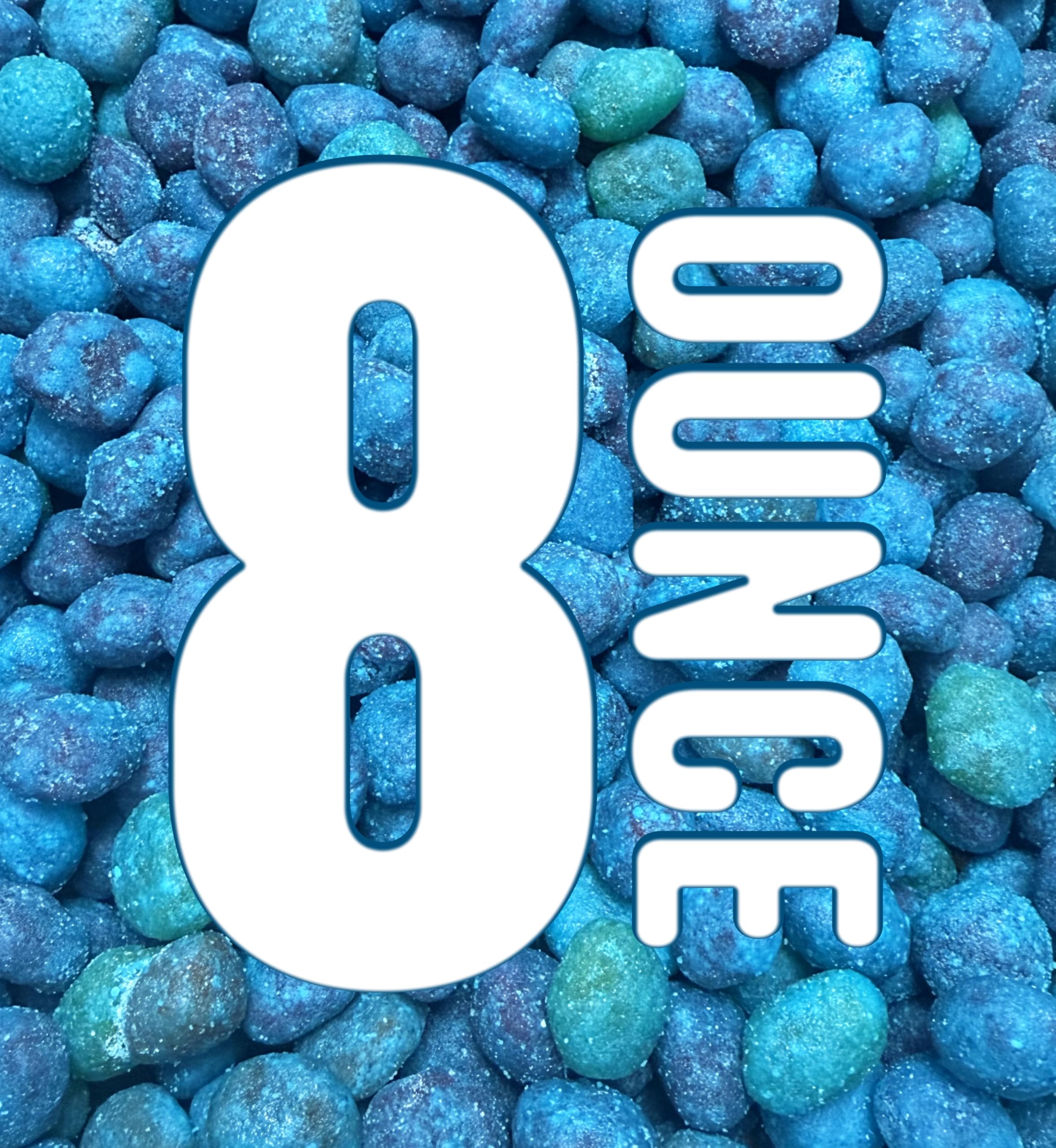 Mexgrim Blue Raspberry Sour Gushers—colorful coating boosts snack appeal.