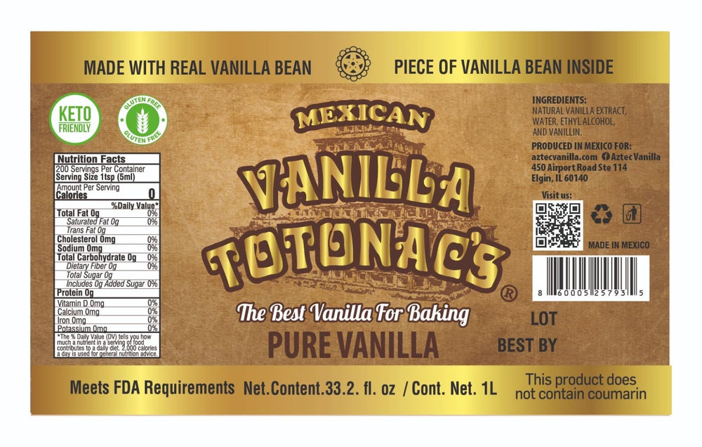 Mexican Vanilla Totonacs packaging on display signals premium vanilla quality.