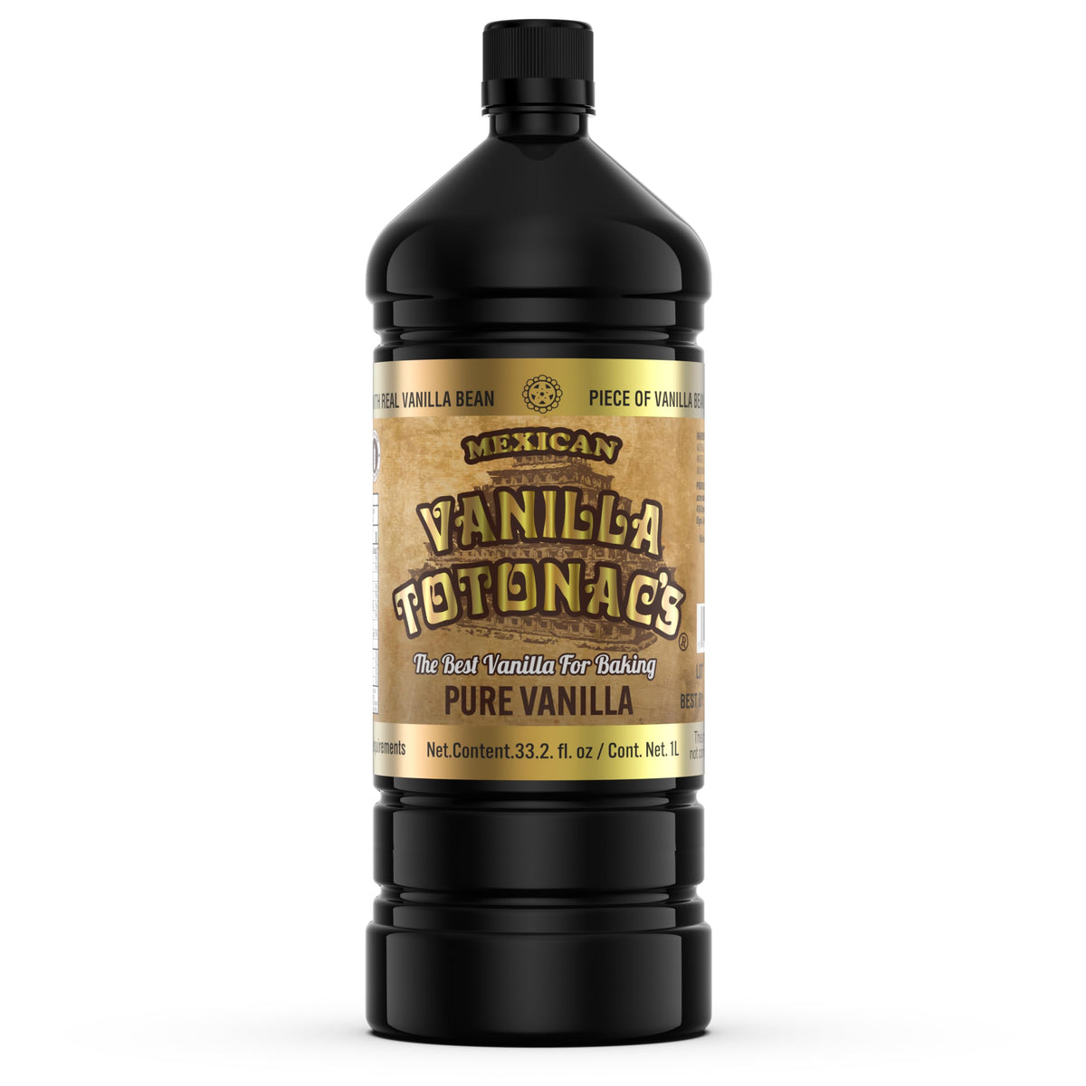 Mexican Vanilla Totonacs bottle of pure vanilla extract enhances rich flavor in desserts.