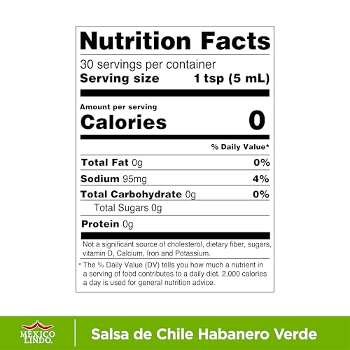 Mexico Lindo green habanero sauce bottle on wood board with bright flavor hints.