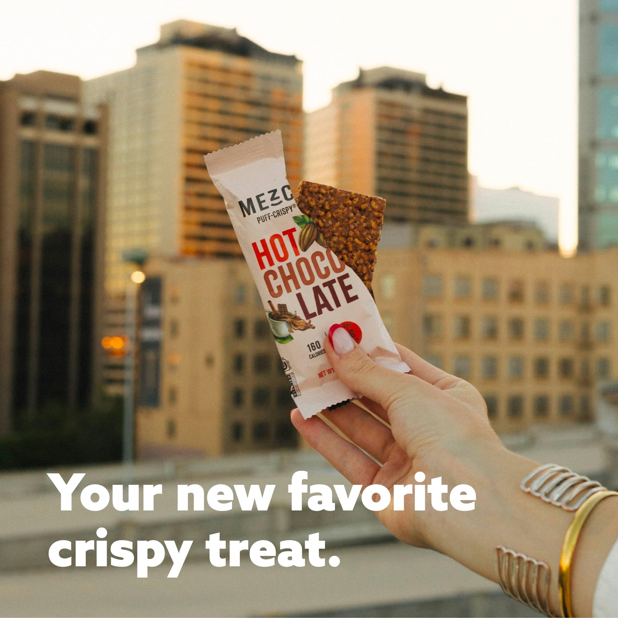 Mezcla Puff Crispy Protein Bars supports hunger relief through donations.