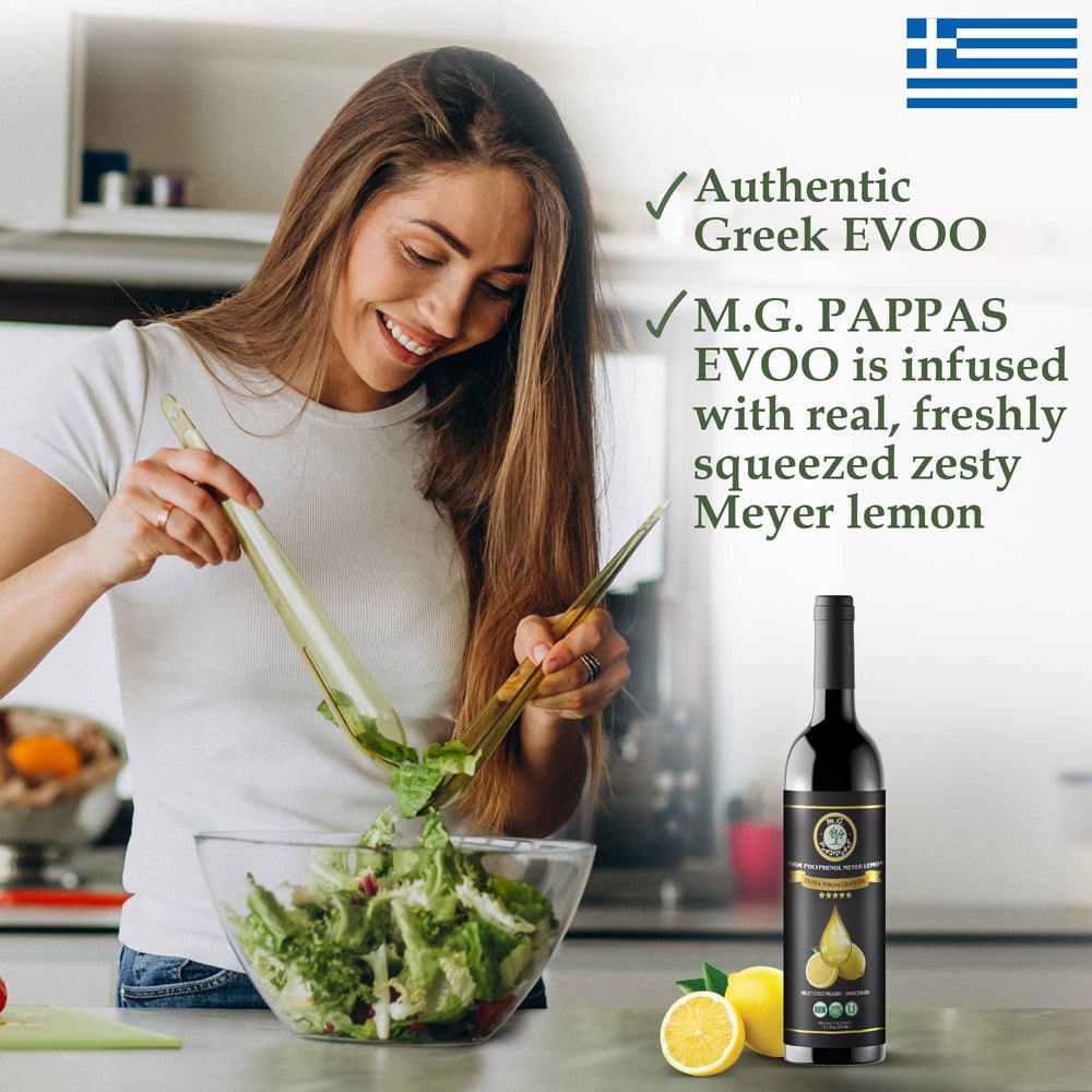 Koroneiki olive trees from Greece used for M.G. PAPPAS Meyer lemon olive oil.