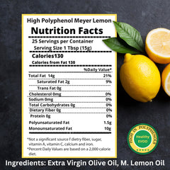 Pouring M.G. PAPPAS Meyer lemon olive oil highlights smooth texture for sautéing.