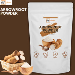 mGanna Arrowroot Powder bag-spout image emphasizes resealable packaging and freshness.