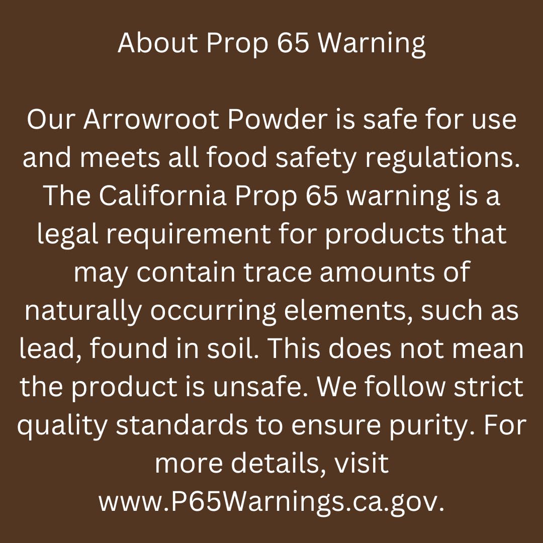 mGanna Arrowroot Powder ingredients-info communicates 100% natural, preservative-free composition.