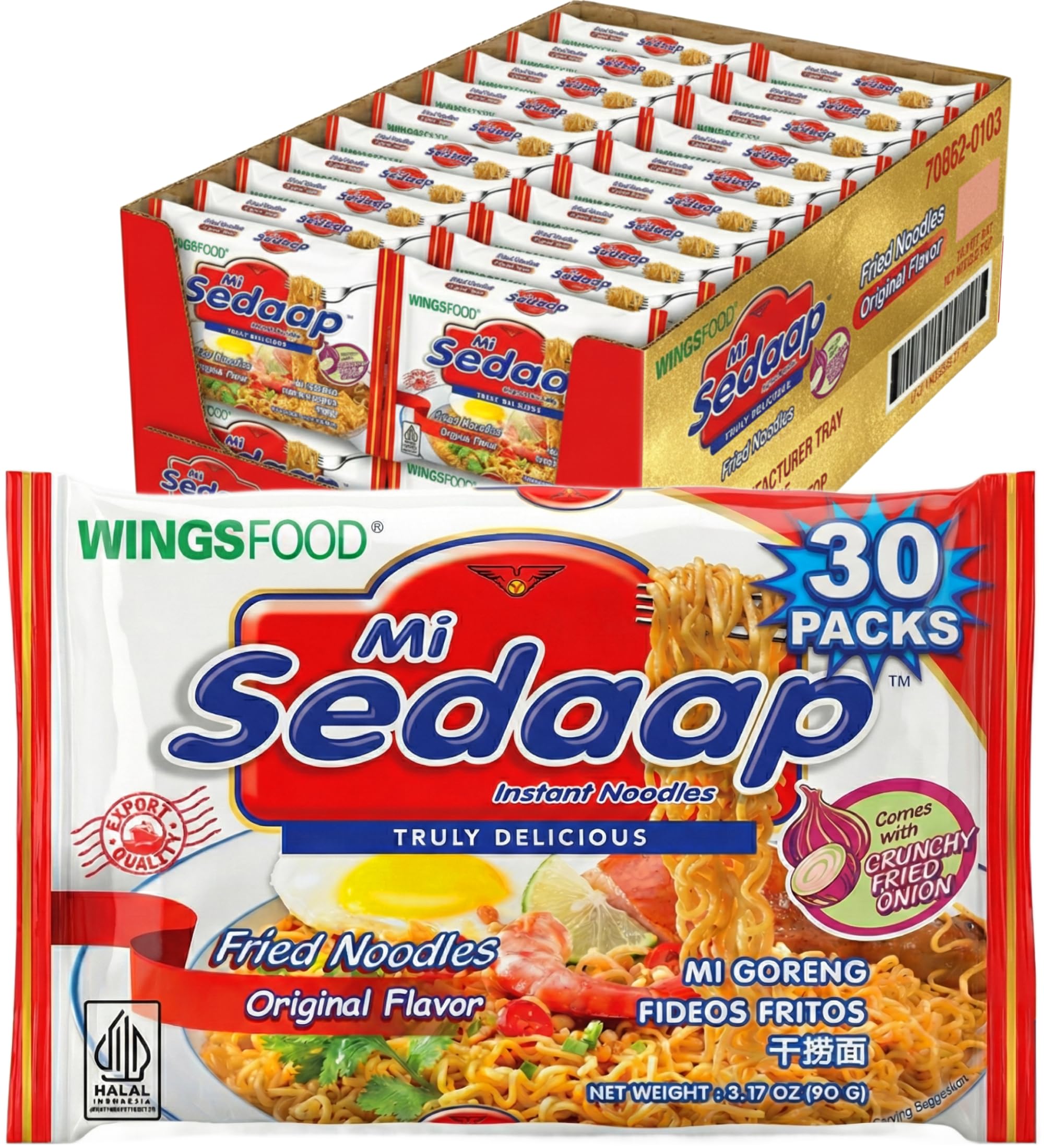 Mi Sedaap Mi Goreng pack shot demonstrates quick, flavorful meals.