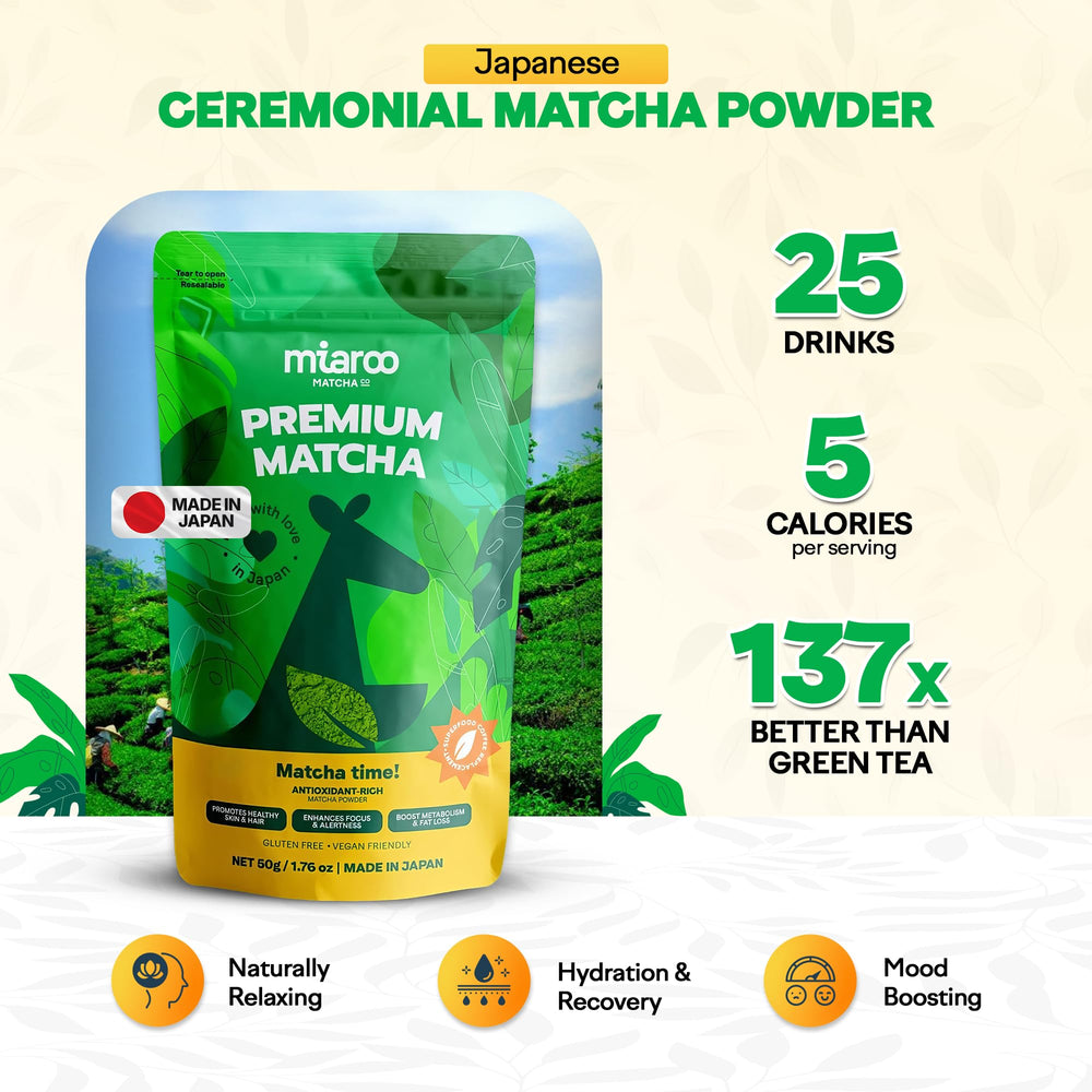Miaroo matcha smoothie bowl ready to enjoy with vibrant green color.