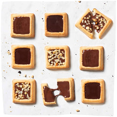 Michel et Augustin chocolate hazelnuts cookies—crunchy nuts with rich chocolate.