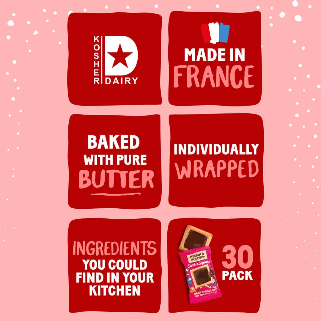 Michel et Augustin packaging close-up, premium French shortbread quality