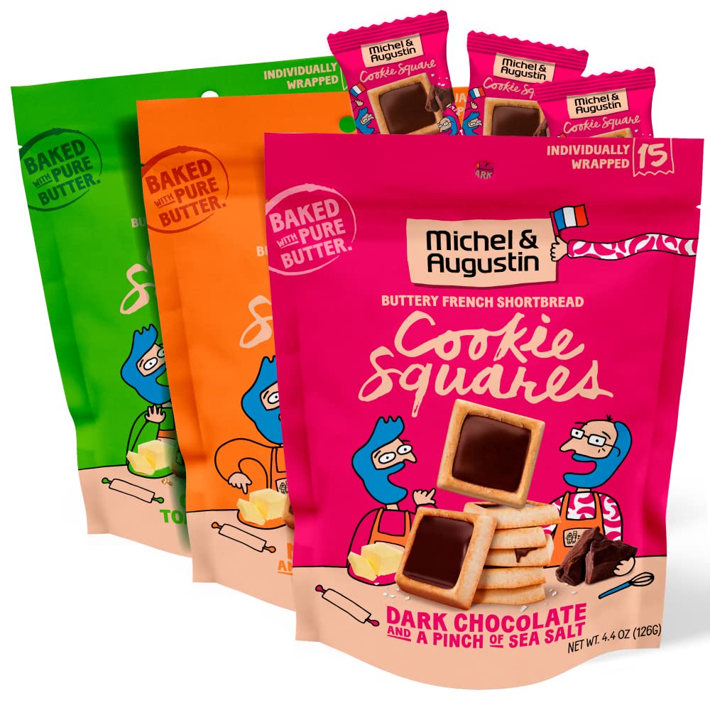 Michel et Augustin dark chocolate sea salt cookies—premium bite for a flavorful treat.