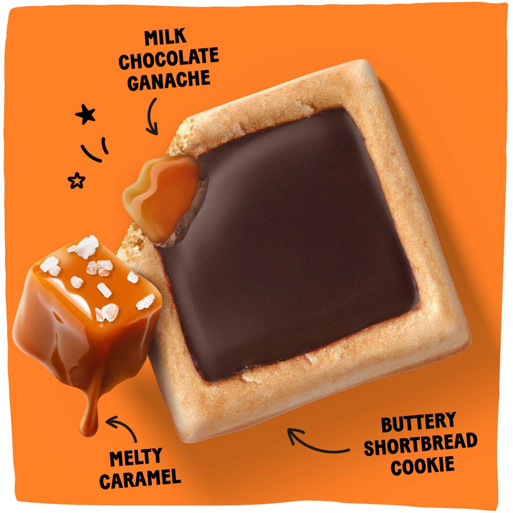 Milk chocolate caramel shortbread bars with rich ganache