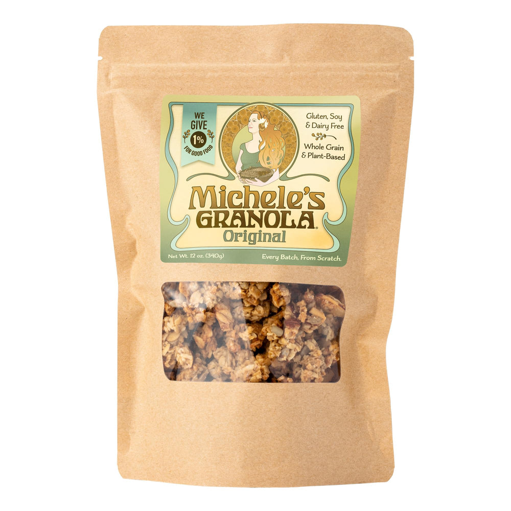 Michele's Granola Original bowl close-up, a wholesome breakfast option.