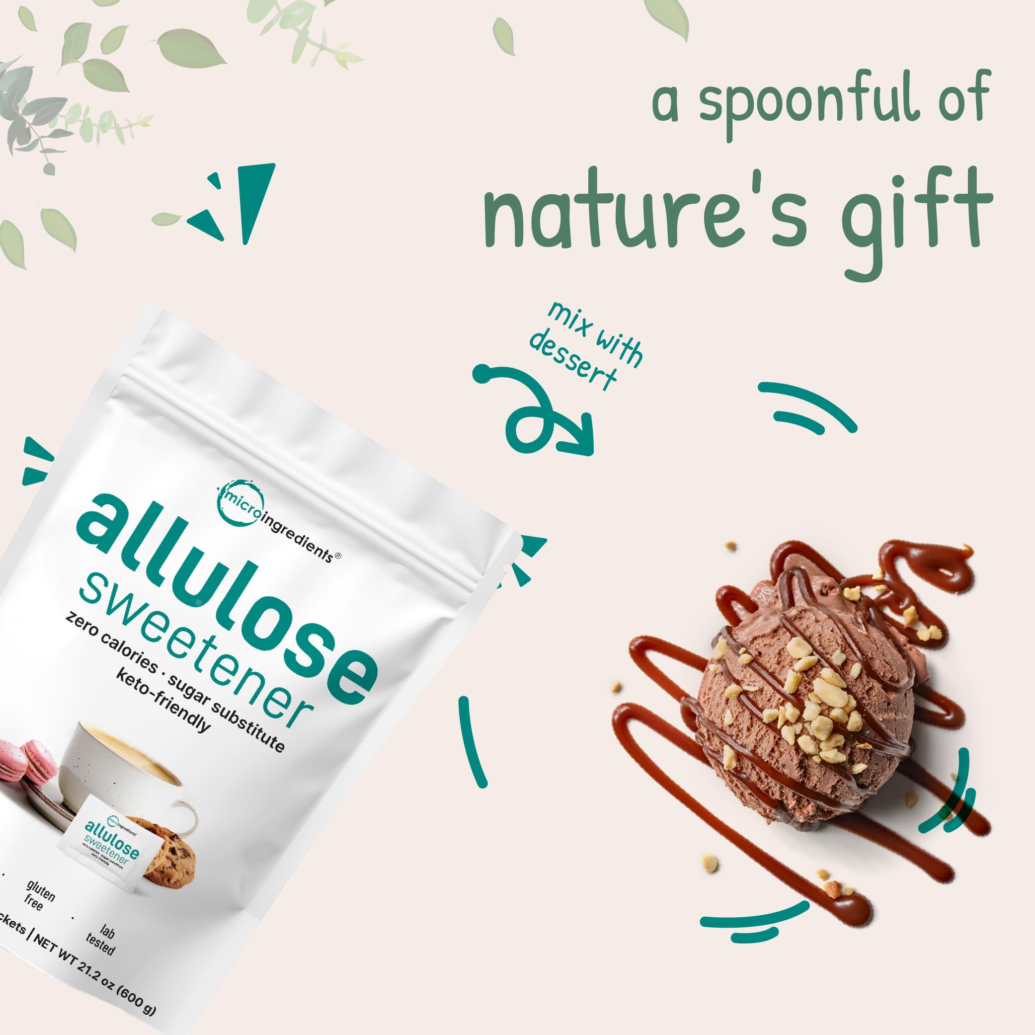Non-GMO, lab-tested allulose from Micro Ingredients for safe sweetness.