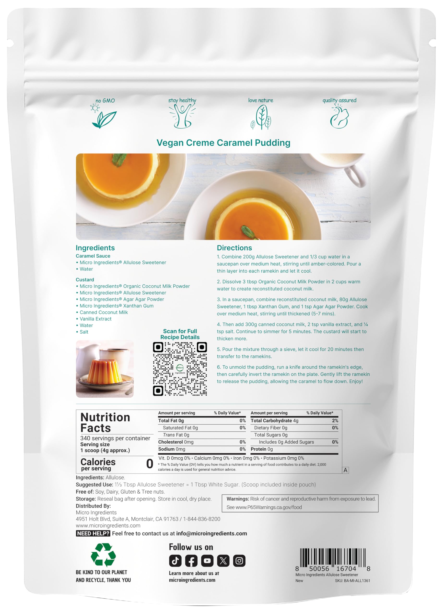 Micro Ingredients Allulose scoop measure highlights precise portion control for recipes