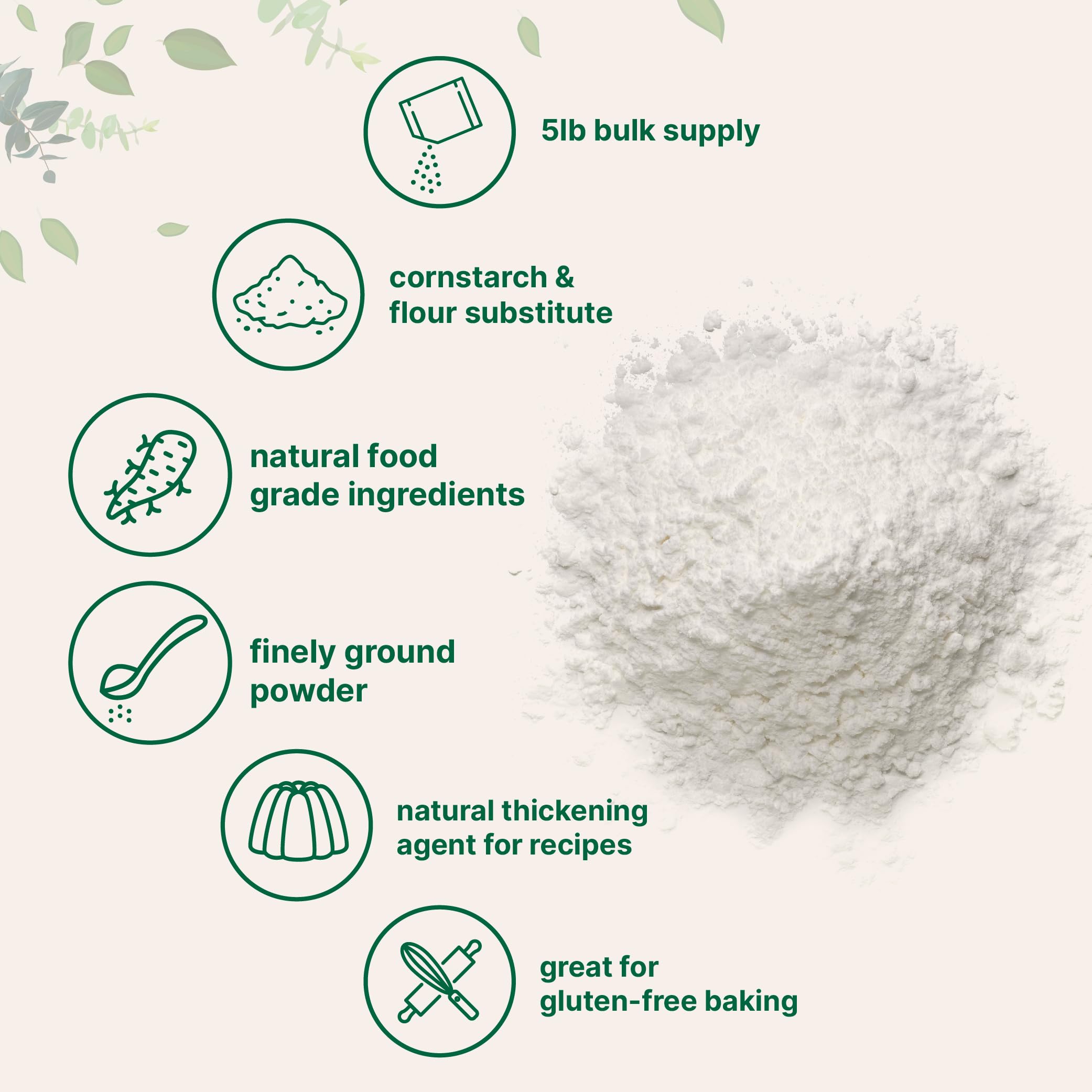 Micro Ingredients Arrowroot Powder finely ground texture for smooth sauces and gravies.