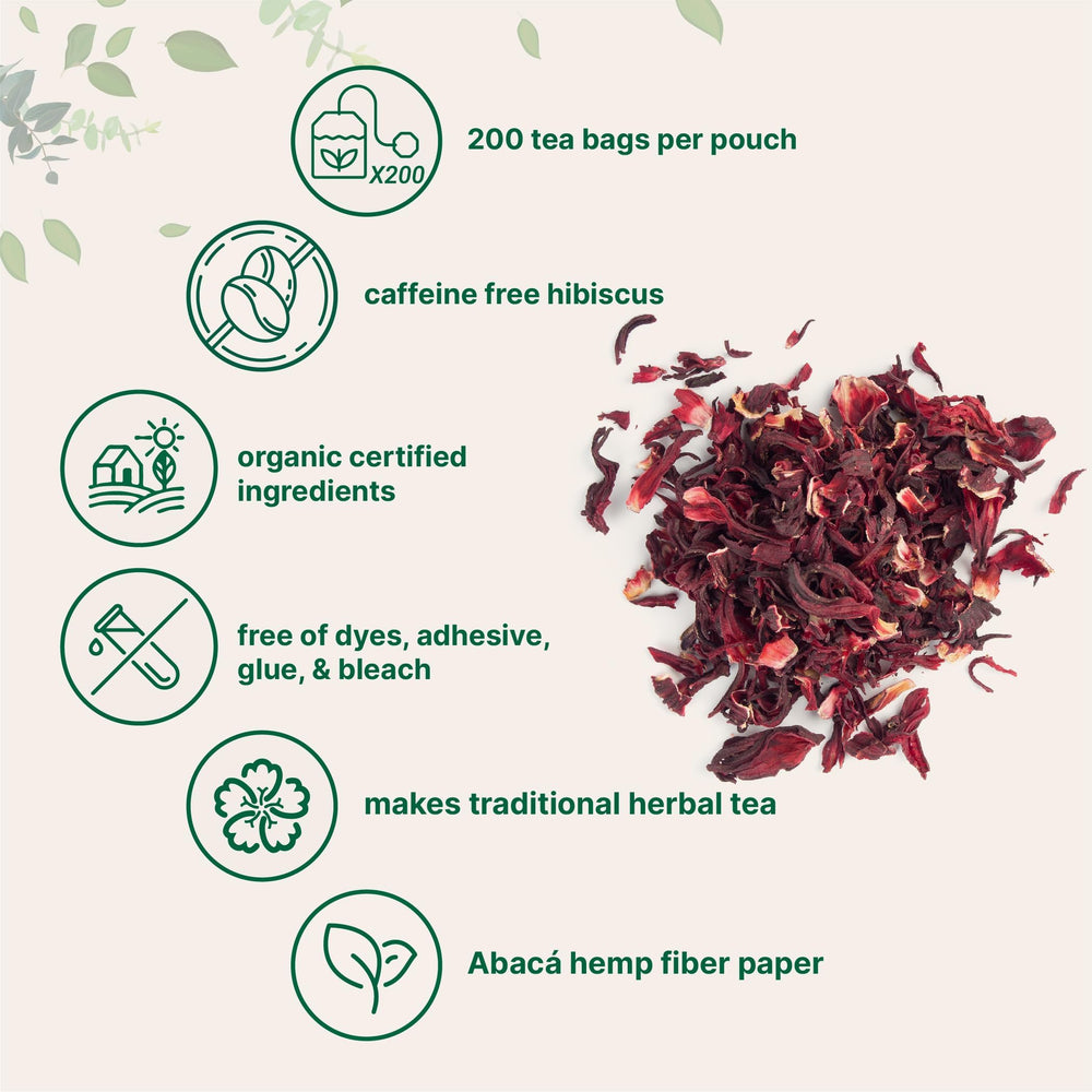 Micro Ingredients brewed hibiscus tea shows vibrant ruby color and aroma.