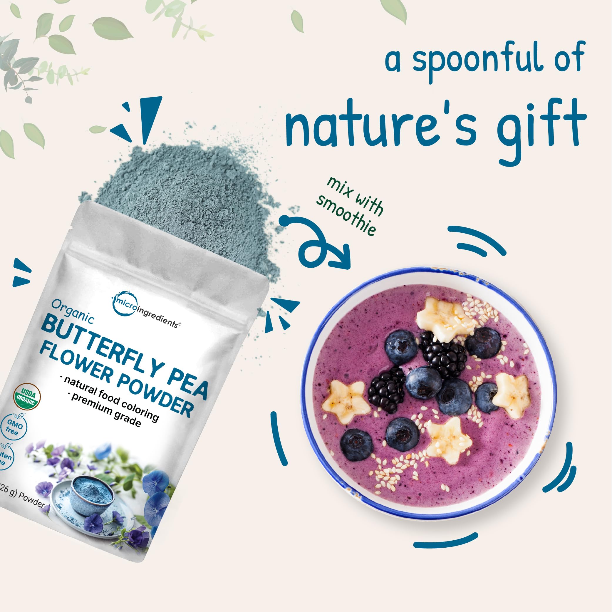 Third party tested butterfly pea flower powder ensuring purity
