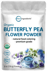 Micro Ingredients butterfly pea flower powder pouch for versatile color in drinks