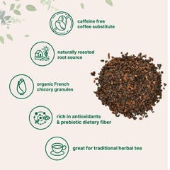 Micro Ingredients chicory granules releasing earthy, nutty notes as steam rises in the mug.