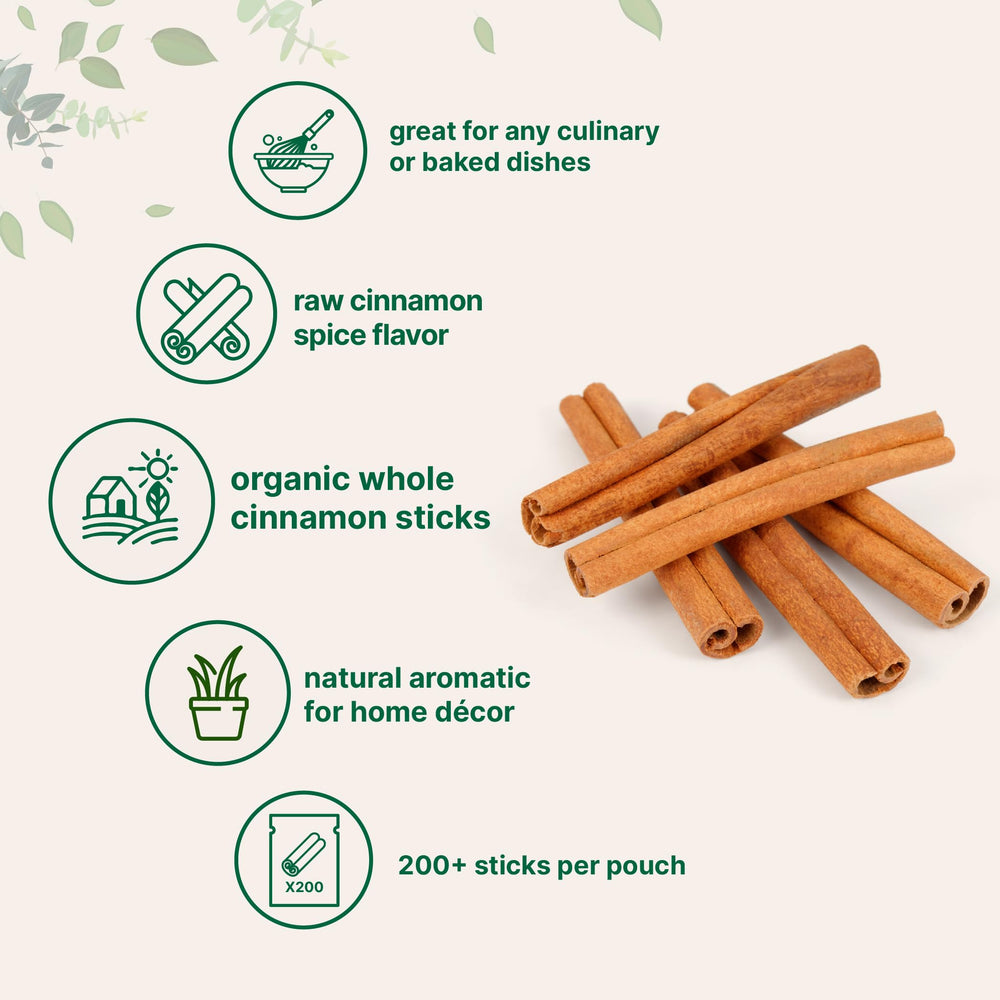 Micro Ingredients cinnamon sticks for baking and desserts add warm, woody notes.