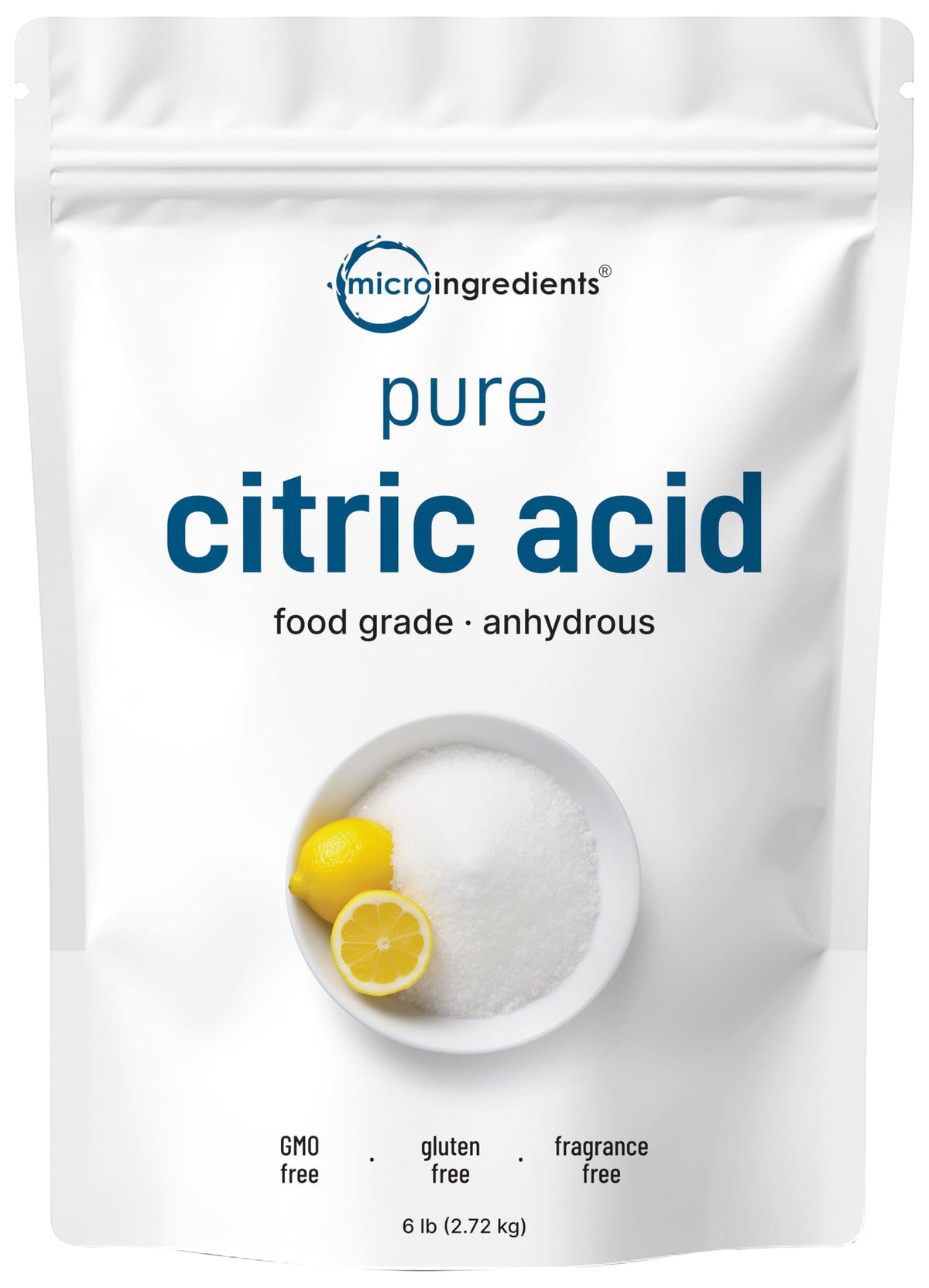 Micro Ingredients citric acid 6lb bulk pack for versatile kitchen use.