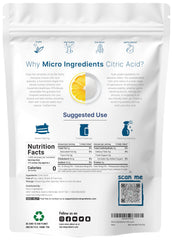 Micro Ingredients citric acid fine granules dissolve quickly for recipes.