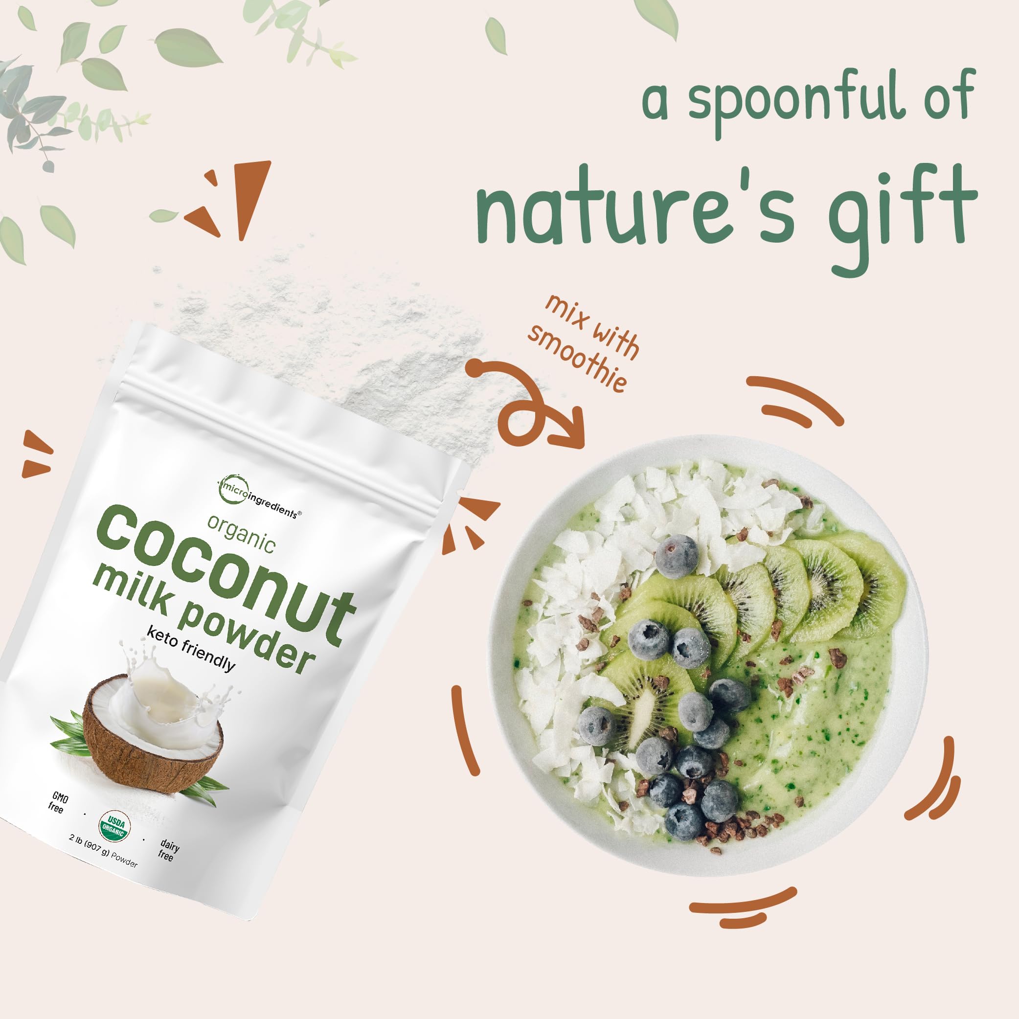 Micro Ingredients packaging highlighting keto compatibility and clean ingredients