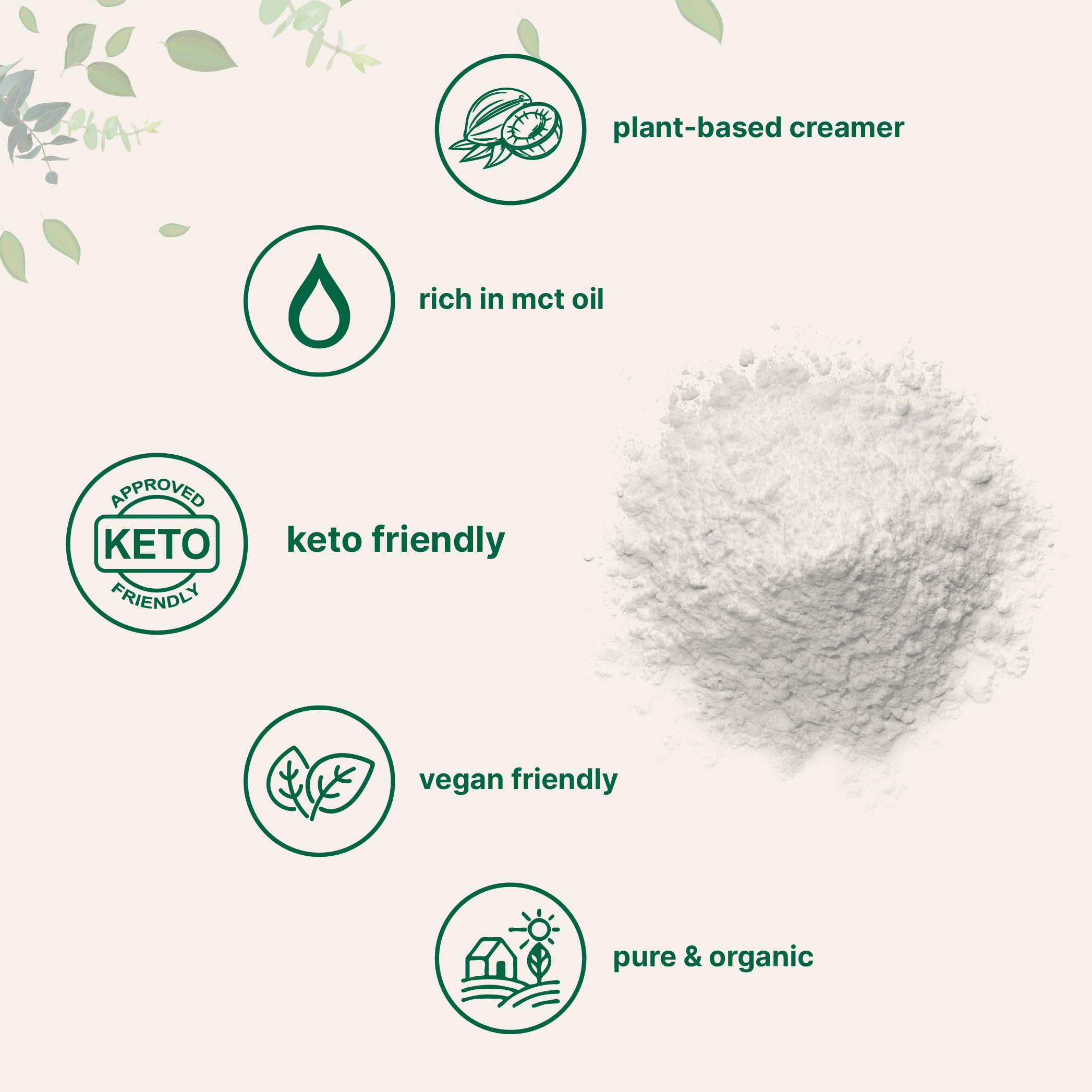 Close-up of coconut milk powder texture for smooth shakes
