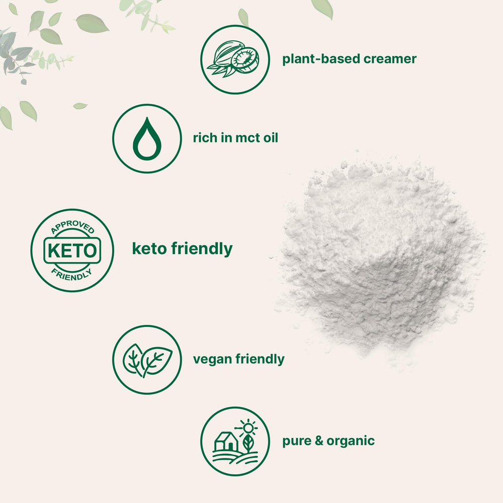 Close-up of coconut milk powder texture for smooth shakes