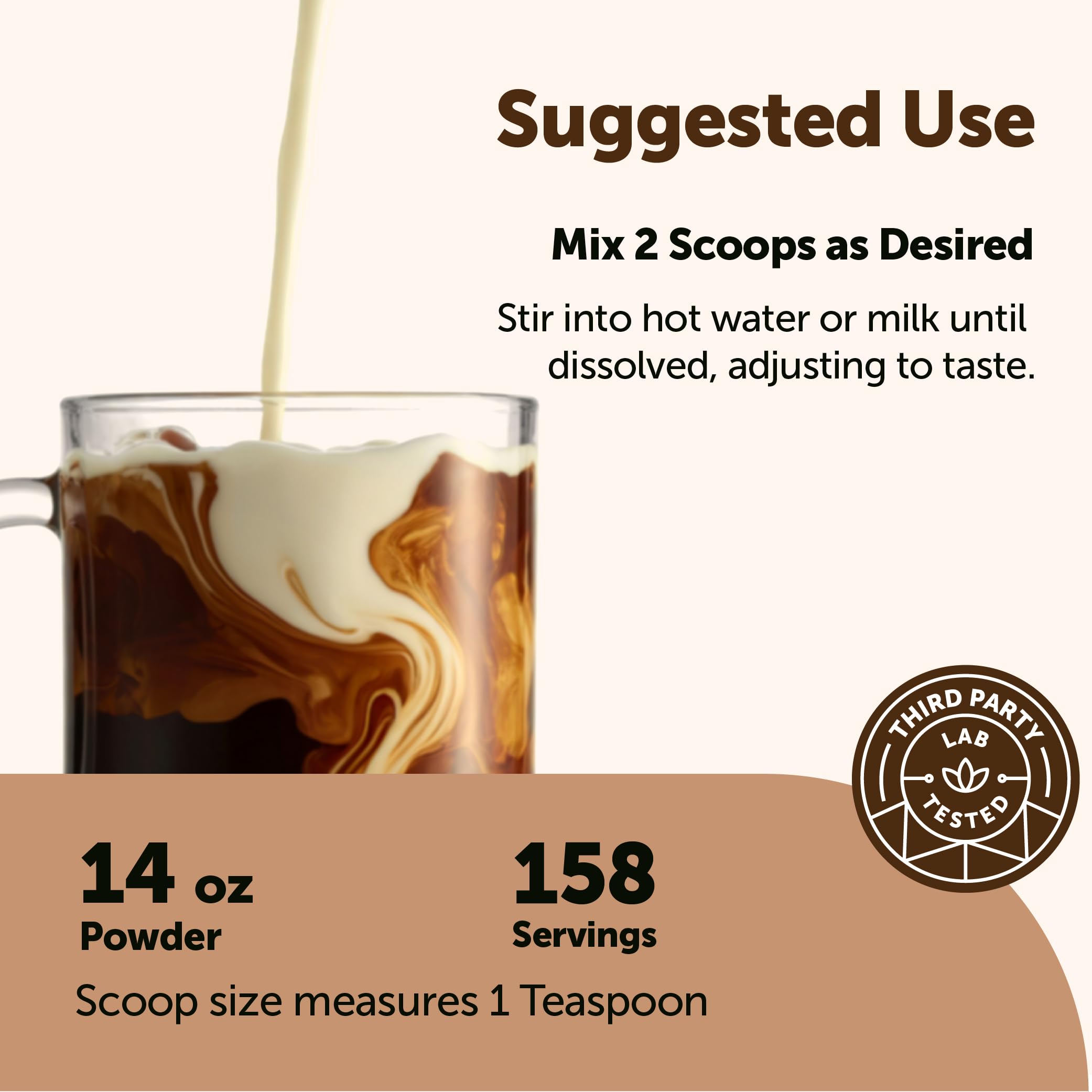 Measuring scoop beside Micro Ingredients container for easy daily servings.
