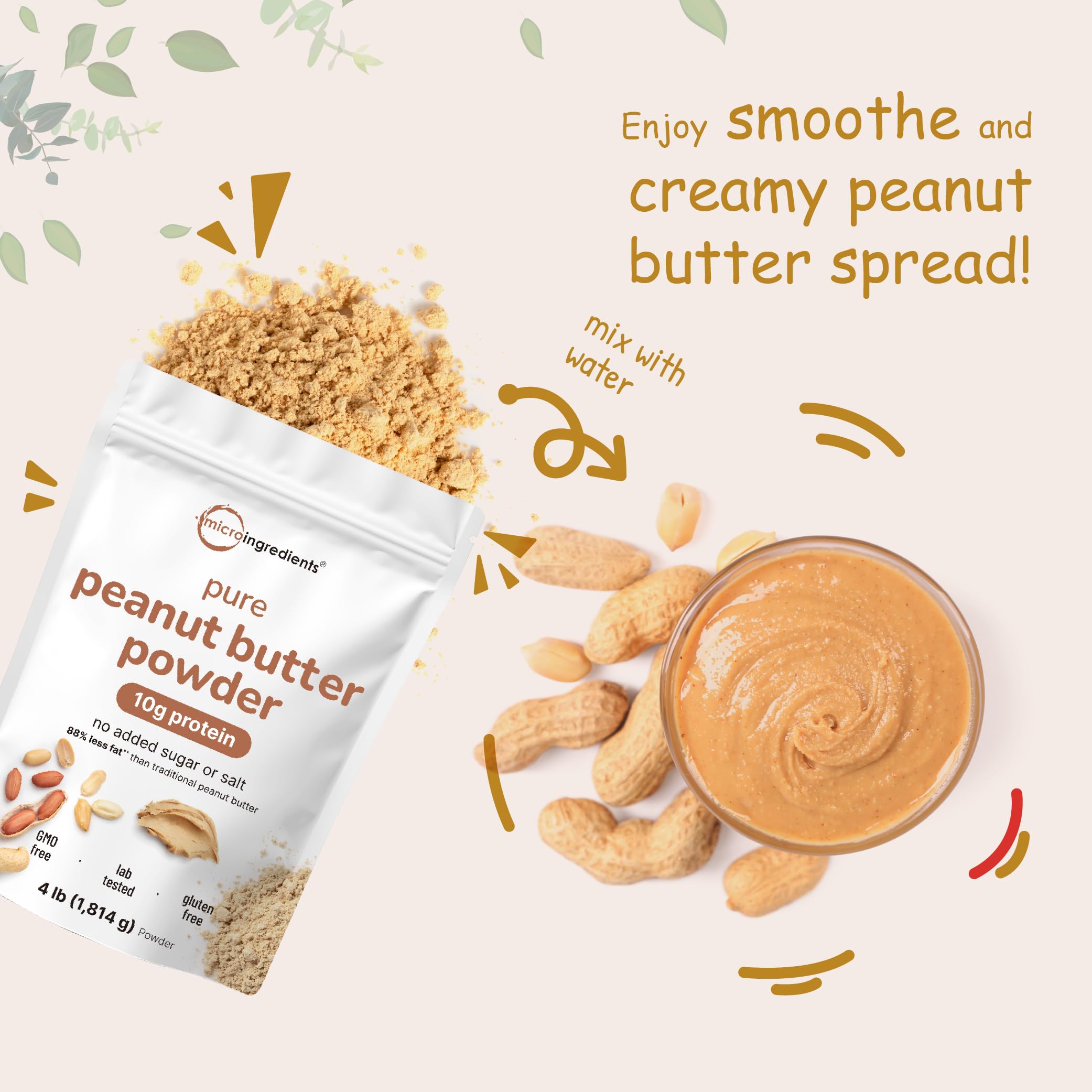 Micro Ingredients easy-mix peanut butter powder for quick spreads.