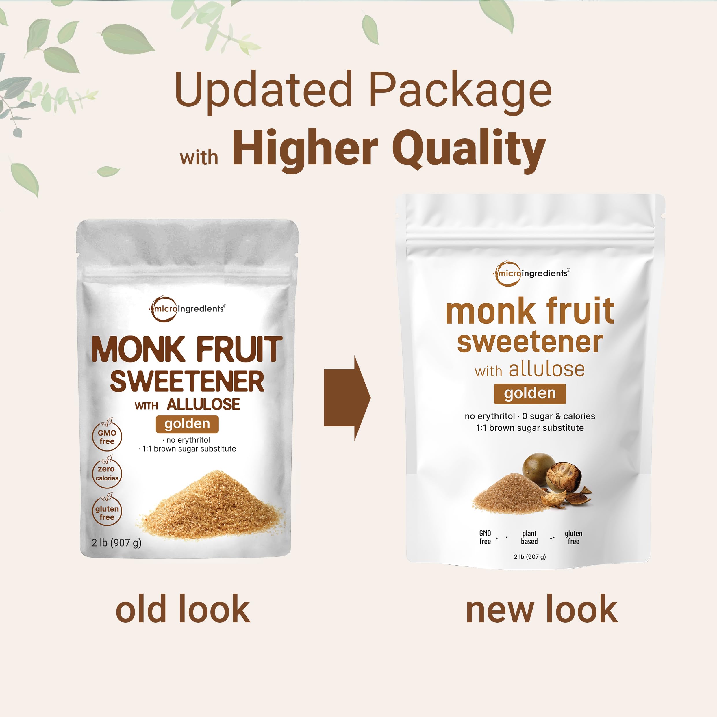 Micro Ingredients erythritol-free sweetener packaging, zero sugar, keto-friendly.